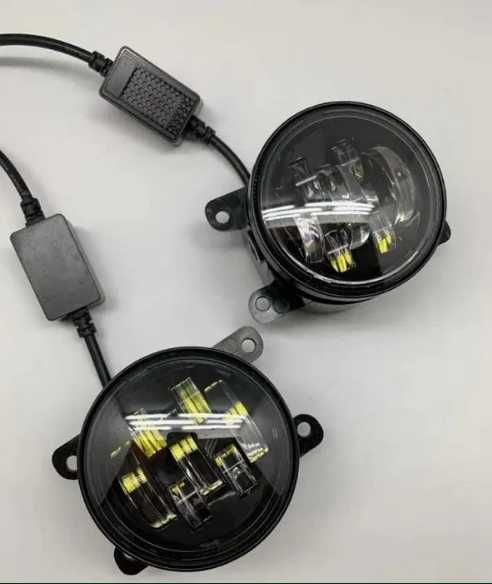 LED фари протитуманні 3.5 дюйм / 90mm ДХО з ангельськими оченятками