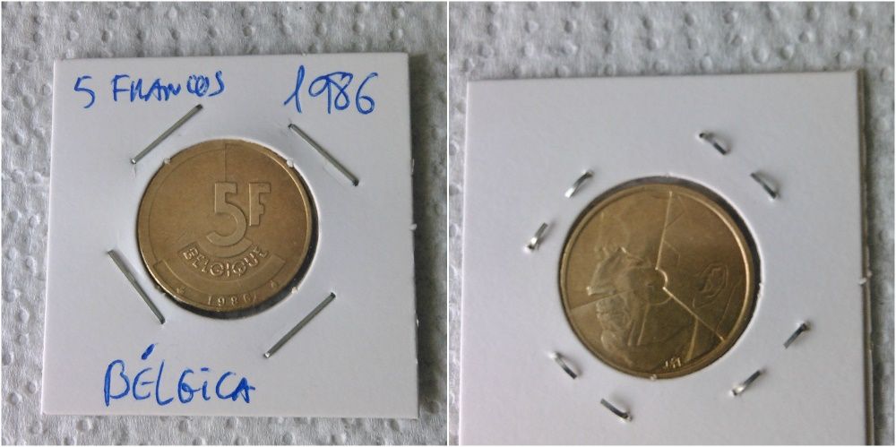 Moedas Alemanha (Marcos), Bélgica e França (Francos), Itália (Liras)