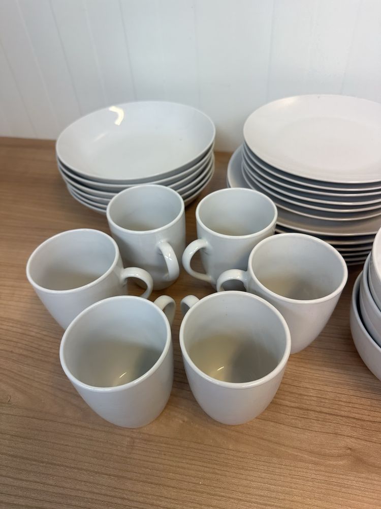 MÄSER Barca Series 30-częściowy zestaw obiadowy biała porcelana