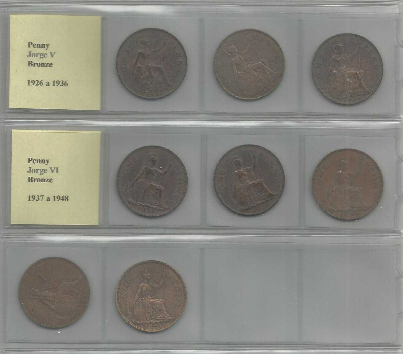 Moedas Gra Bretanha até 1970 (cerca 130 moedas)