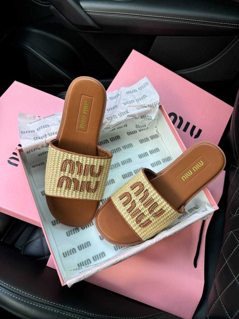 Женские Летние тапки Миу Миу Miu Miu