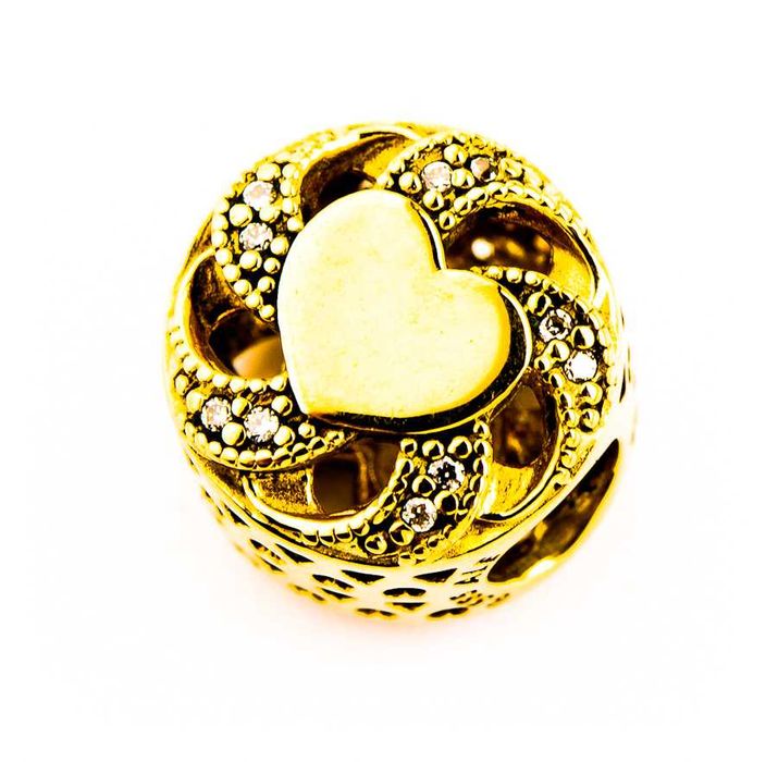 Oryginalna Markowa Złota Zawieszka - SERCE - 14K - 2,77g - PANDORA