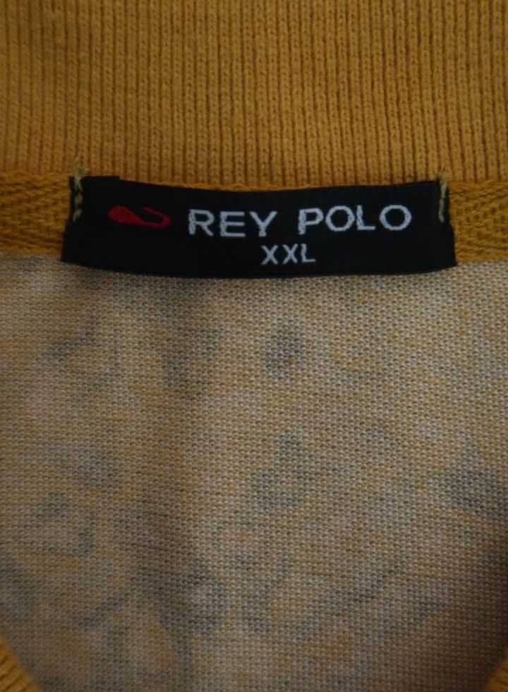 Rey Polo wzorzysta koszulka polo męska kolorowa Rozmiar L premium