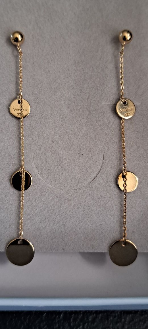 Złoty zestaw biżuterii Verona 333 kolczyki plus bransoletka