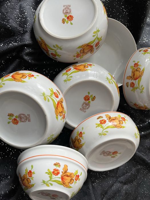 Salaterki miseczki ksiaz fabryka porcelany 7 sztuk