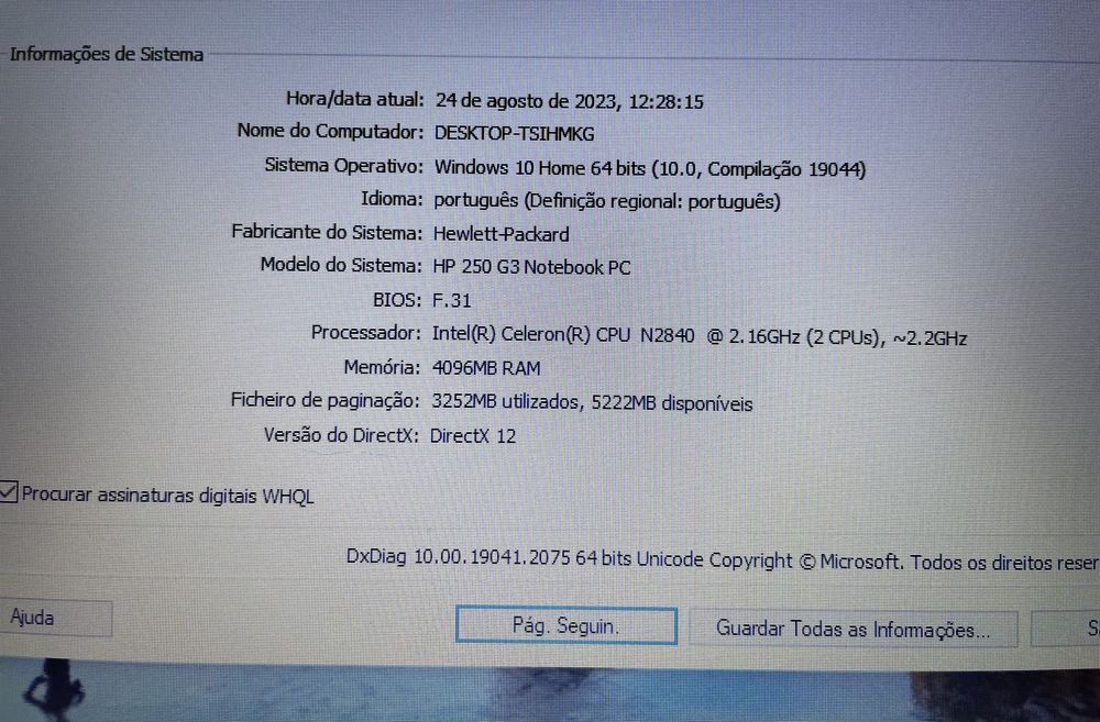 Laptop hp 250 g3