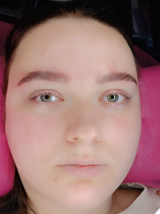 Ламинирование ресниц. Оформление бровей, покраска. Бабурка