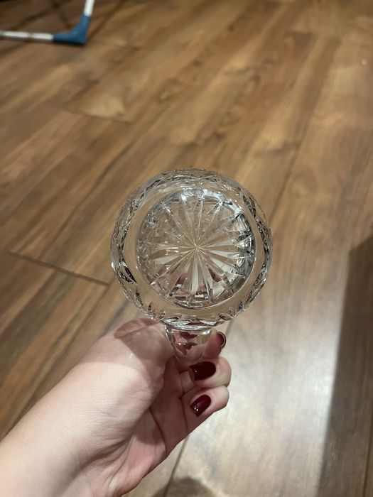 Kryształowy dzbanuszek z PRL, szklany mlecznik kryształ