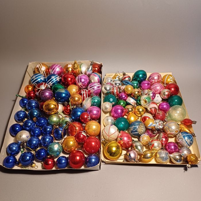 Mix bombek małych 125szt szklane prl