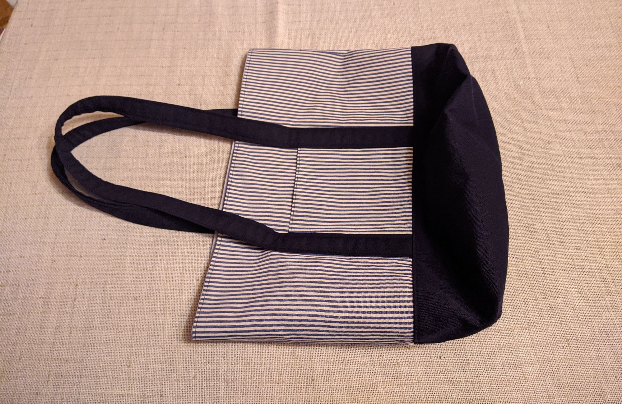 Torebka shopper wykonana ręcznie z kieszonką (handmade)