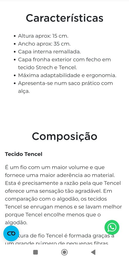 Almofada viscoelástica 105x35