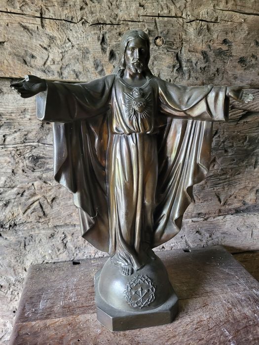 Francuska figurka Cynkal Pan Jezus Zbawiciel