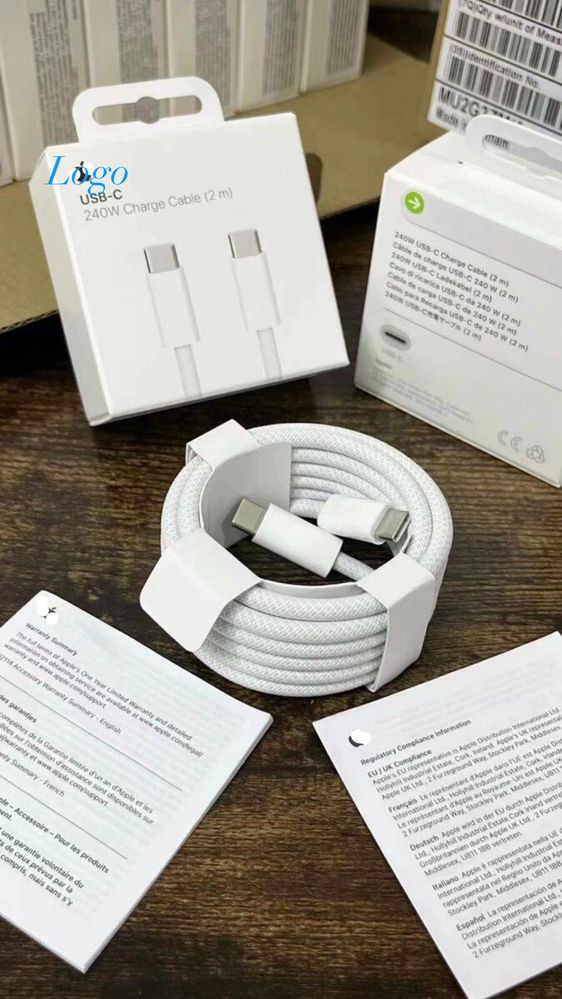 Зарядка Macbook кабель iPhone провод USB-C-USB-C 240Вт 2М Оригинальный