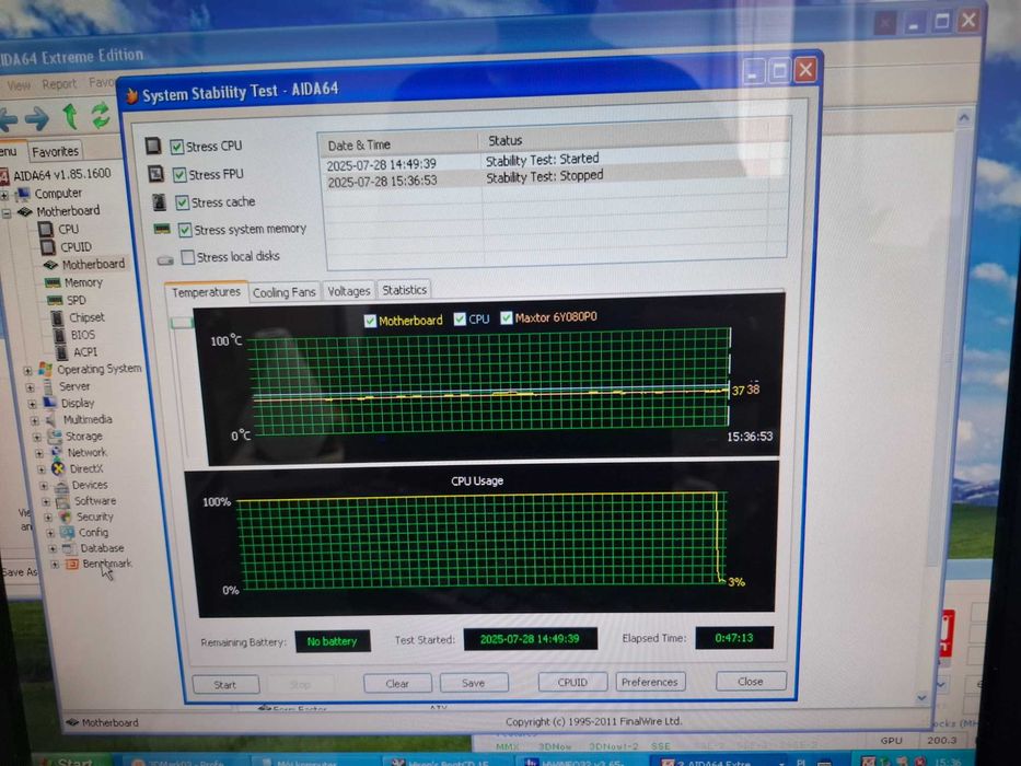 Komputer Retro Athlon 2000+ Radeon 9200 1GB RAM 80GB HDD Win XP MB ECS