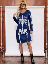 Sukienka z nadrukiem szkieletu