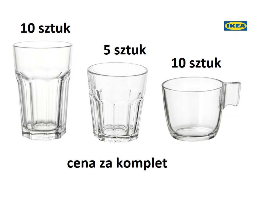 Ikea zestaw 25 sztuk szklanki pokal szkło bezbarwne STELNA