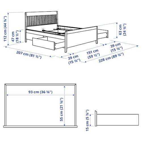 IDANÄS Rama łóżka białe 140x200 łóżko Ikea Idansa Nowe w kartonach