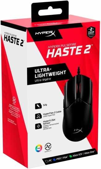 HyperX Миша Pulsefire Haste 2 USB, Black