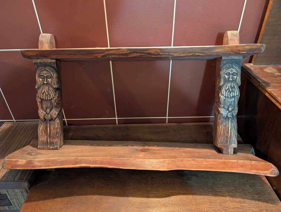 Stara rzeźbiona półka - antyk