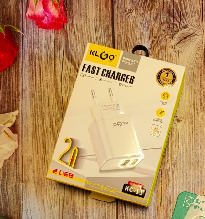 Зарядний пристрій мережевий адаптер блок живлення юсб два входи