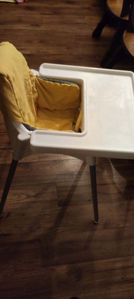Krzesełko do karmienia Ikea antilop z pokrowcami na siedzenie