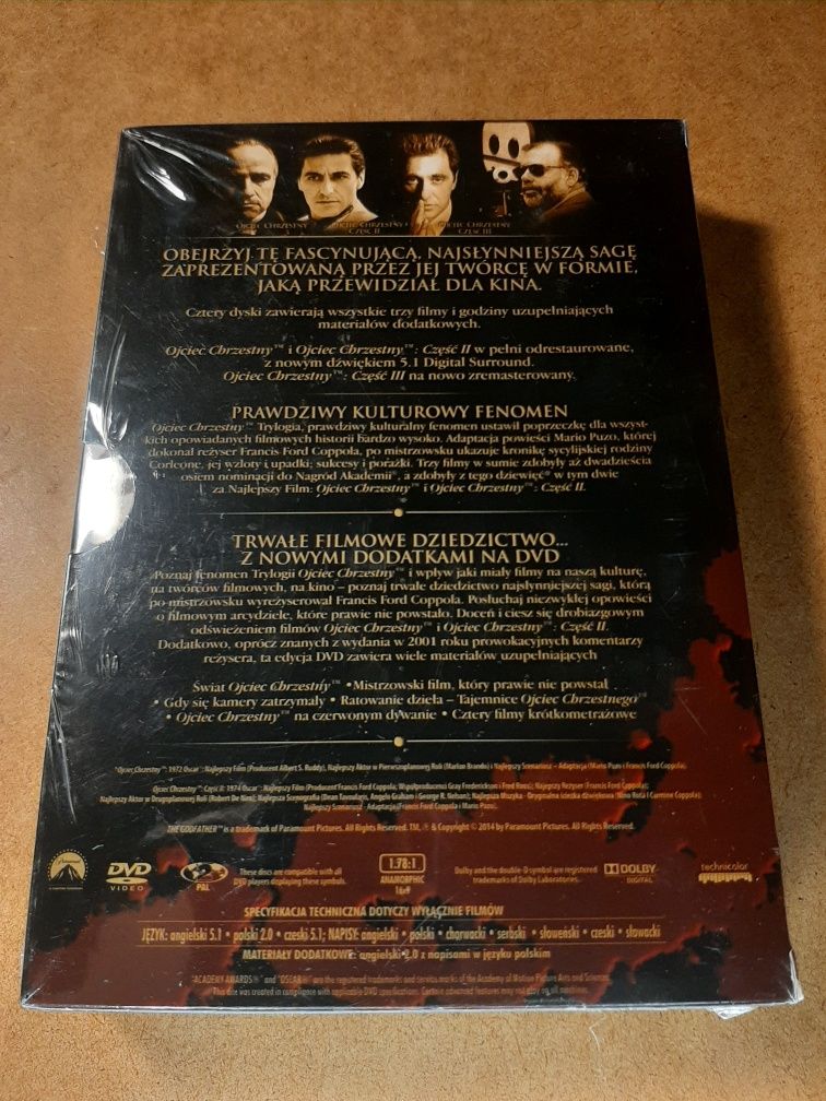 Ojciec Chrzestny Dvd zestaw 4 plyt w folii