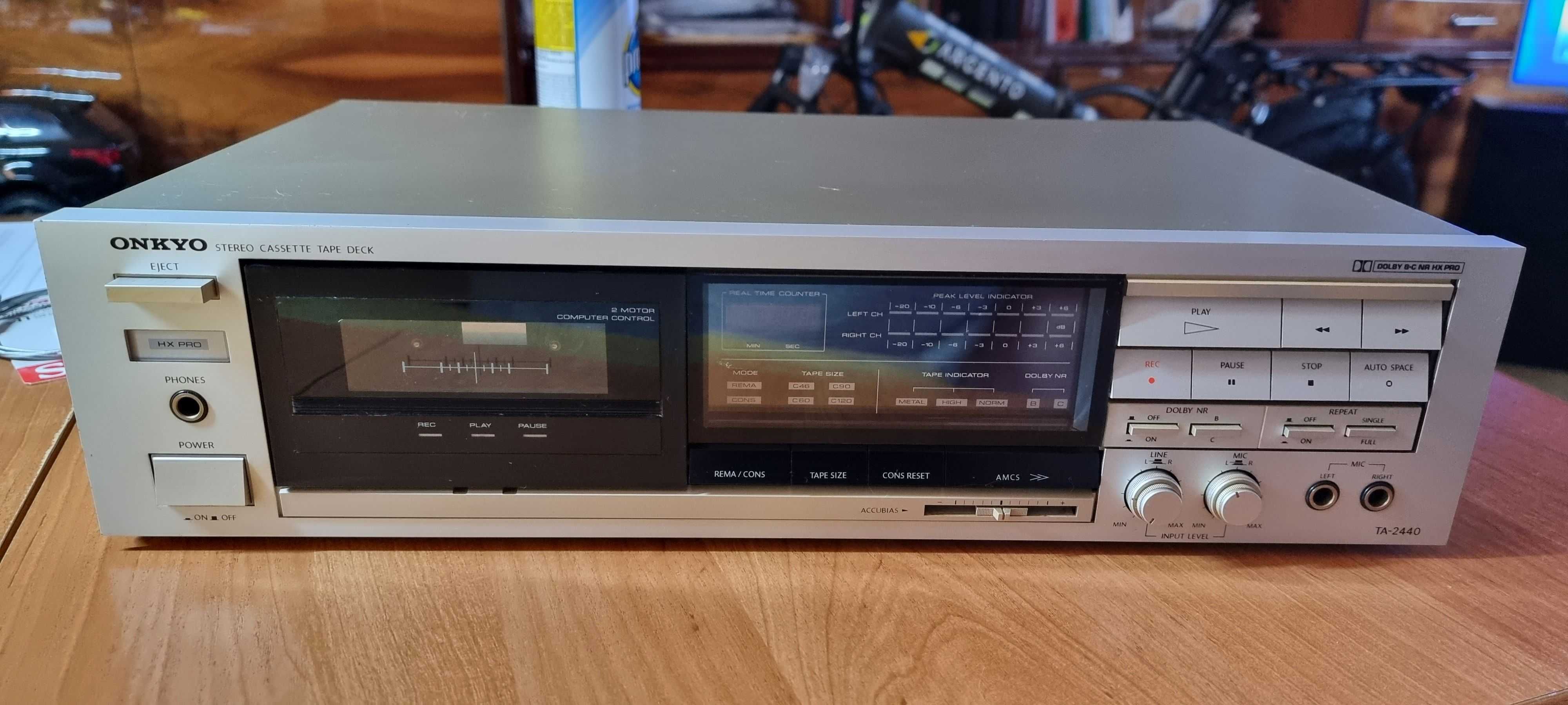 Onkyo TA 2440 Deck AMCS 1987r. Metalowy Panel Przedni. Metal. Obudowa.