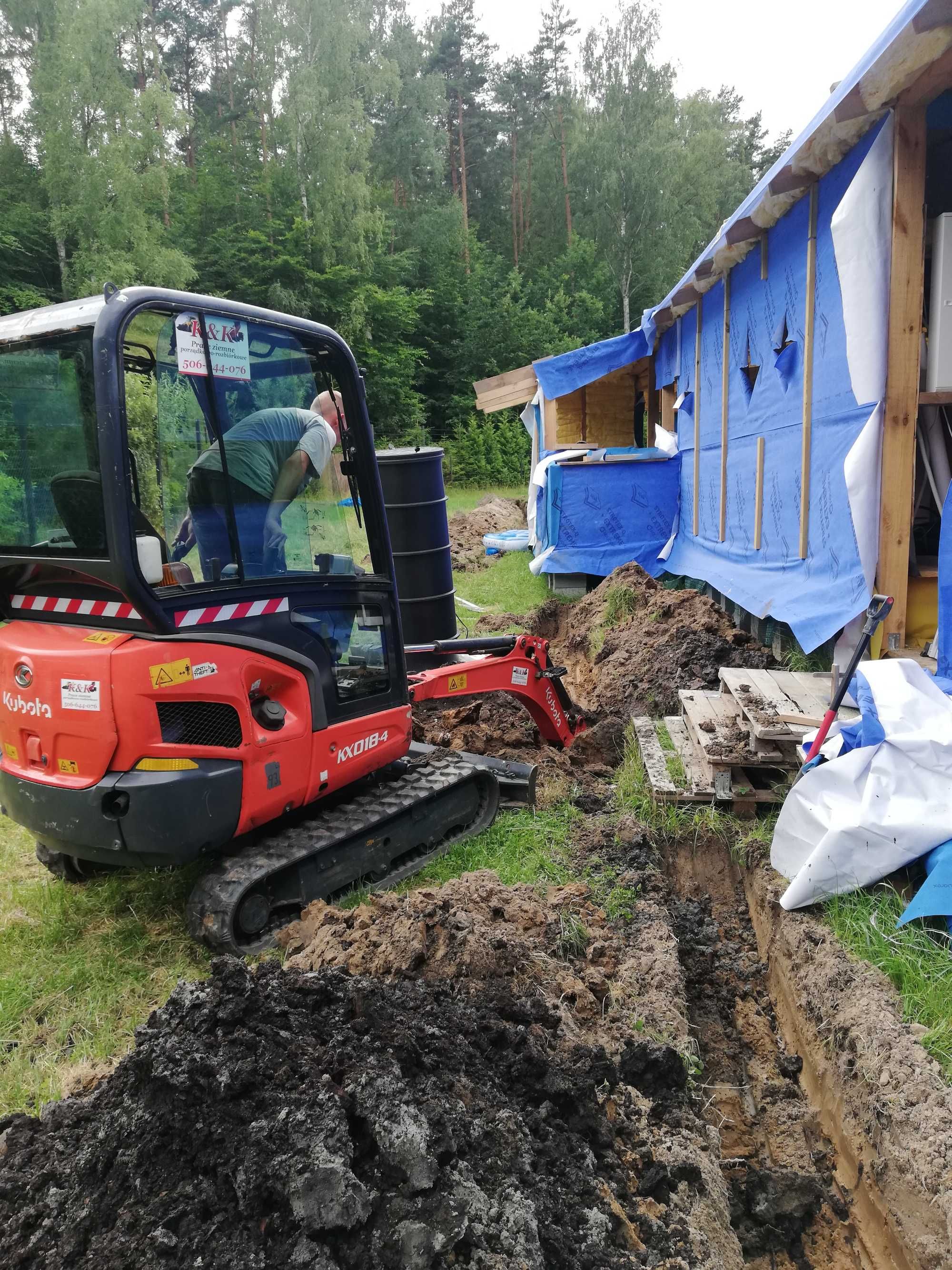 Drenaże, odwodnienia, usługi minikoparka, koparko ładowarki