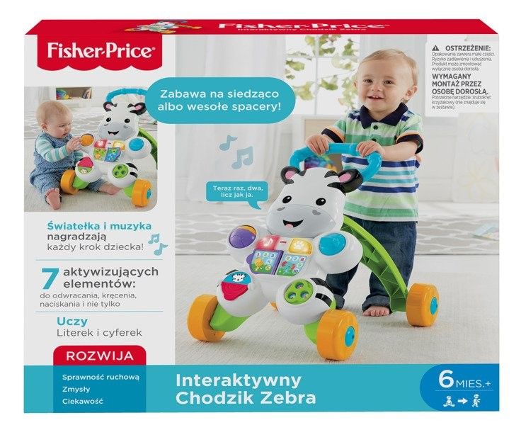 Promocja zabawka pchacz chodzik Fisher Price wersja w j. polskim