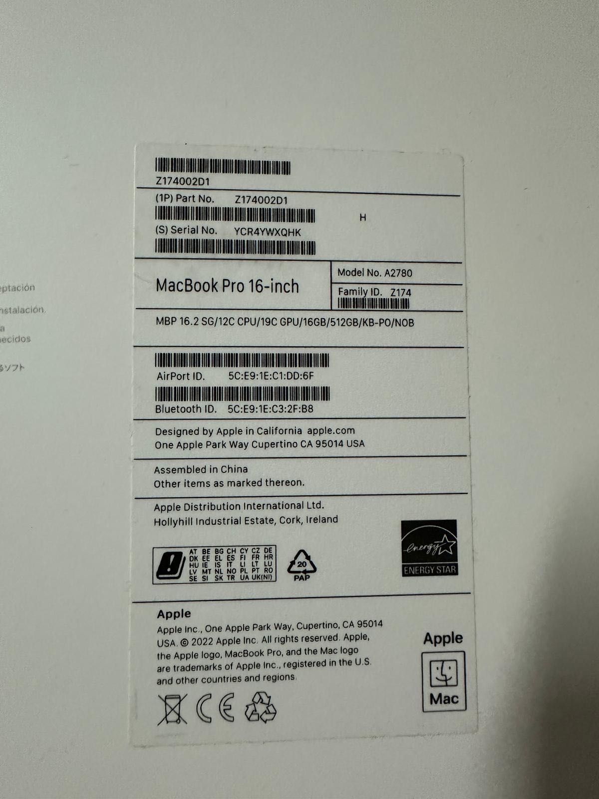 MacBook Pro 16” 512 Gb