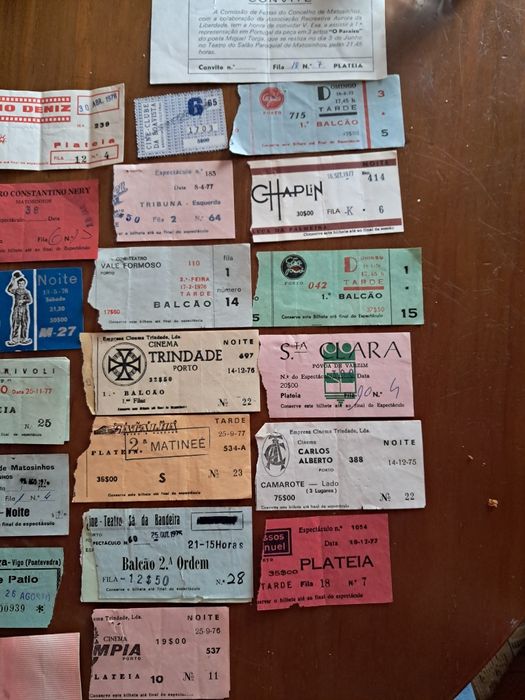 Bilhetes de cinema  antigos.