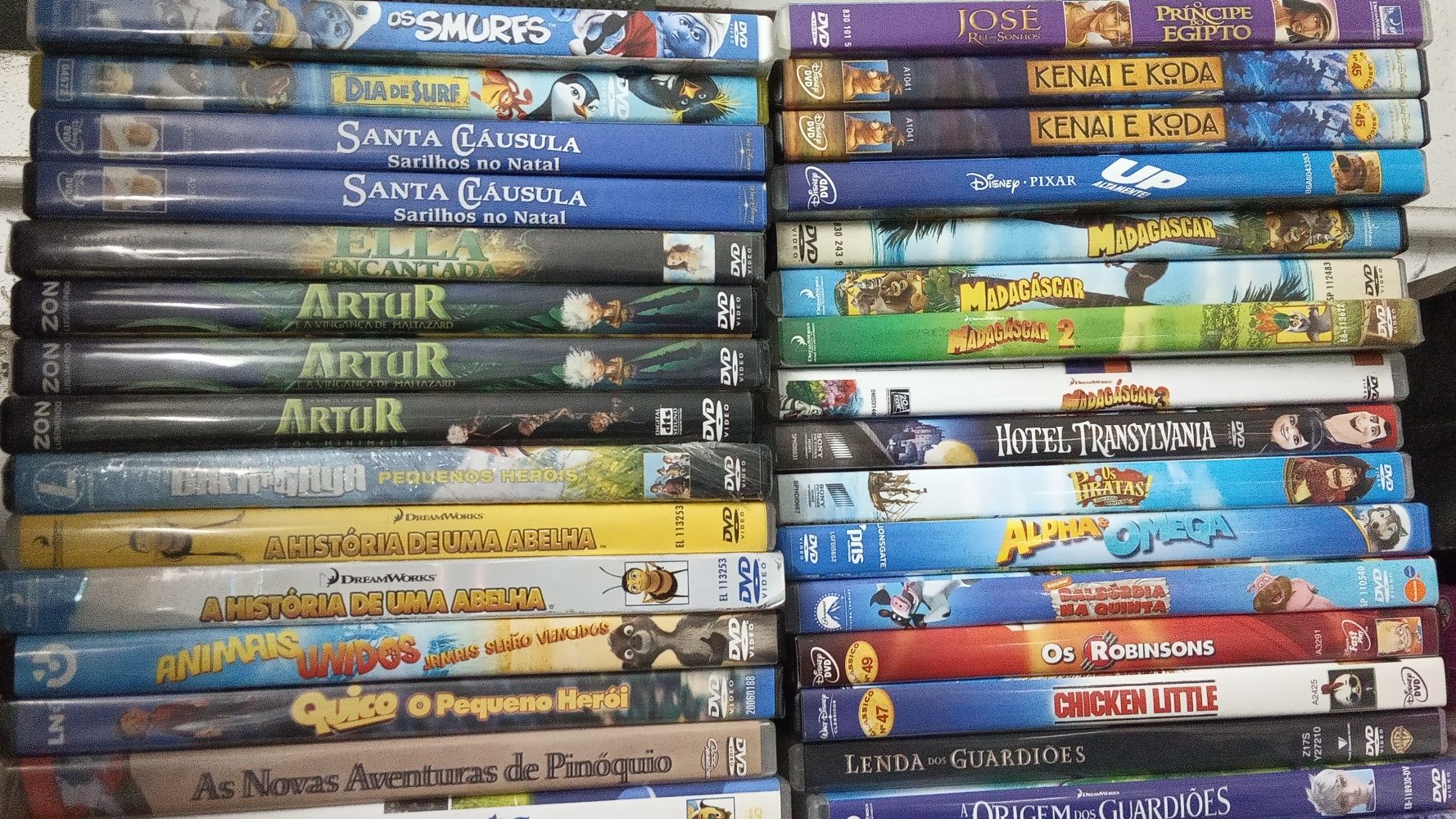 Dvd Dragão Rei Leão Shrek Smurfs Pinóquio Madagáscar Panda Garf