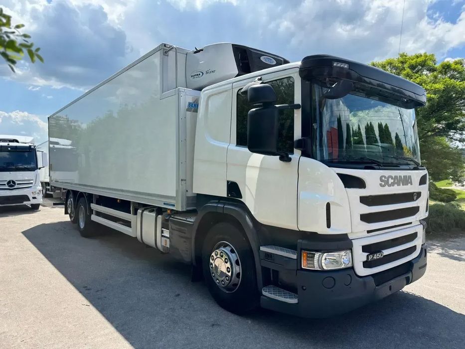 Scania Scania P 450 / CHŁODNIA + WINDA / 23 PALETY / EURO6 / OŚ SKRĘTNA / CARRIER/ ASO  Chłodnia + Winda/ 23 Palety / Euro6/Oś Skretna/Carrier/Niski Przebieg