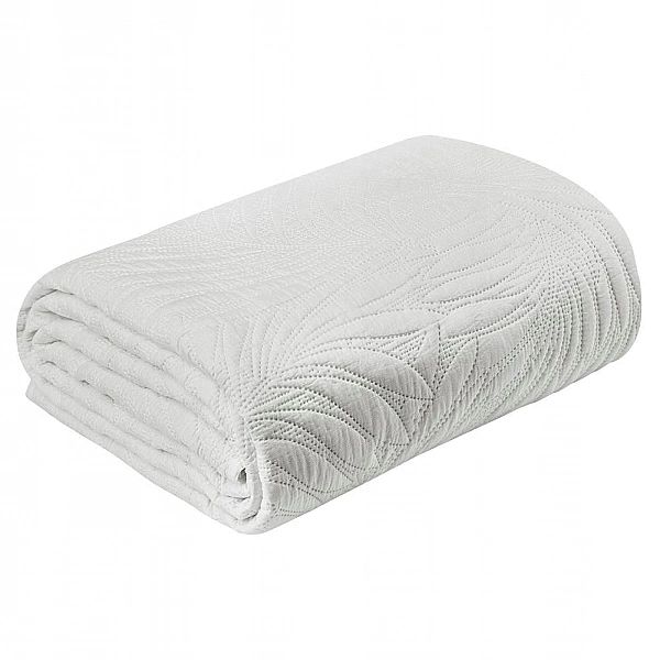 Narzuta na Łóżko Kanapę 170x210 Pikowana Kapa Pled STONE Biały