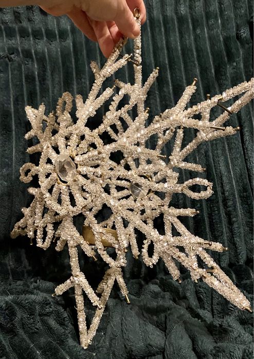 Świecznik śnieżynka gwiazda gwiazdka duża xxl kryształki