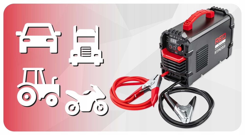 Prostownik inwertorowy akumulatorowy z rozruchem 600a 12/24v 90a