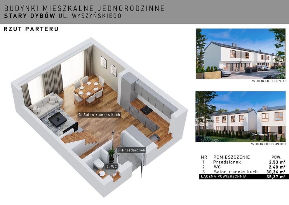 Lokale z ogródkami – 72 m², ul. Wyszyńskiego, Stary Dybów