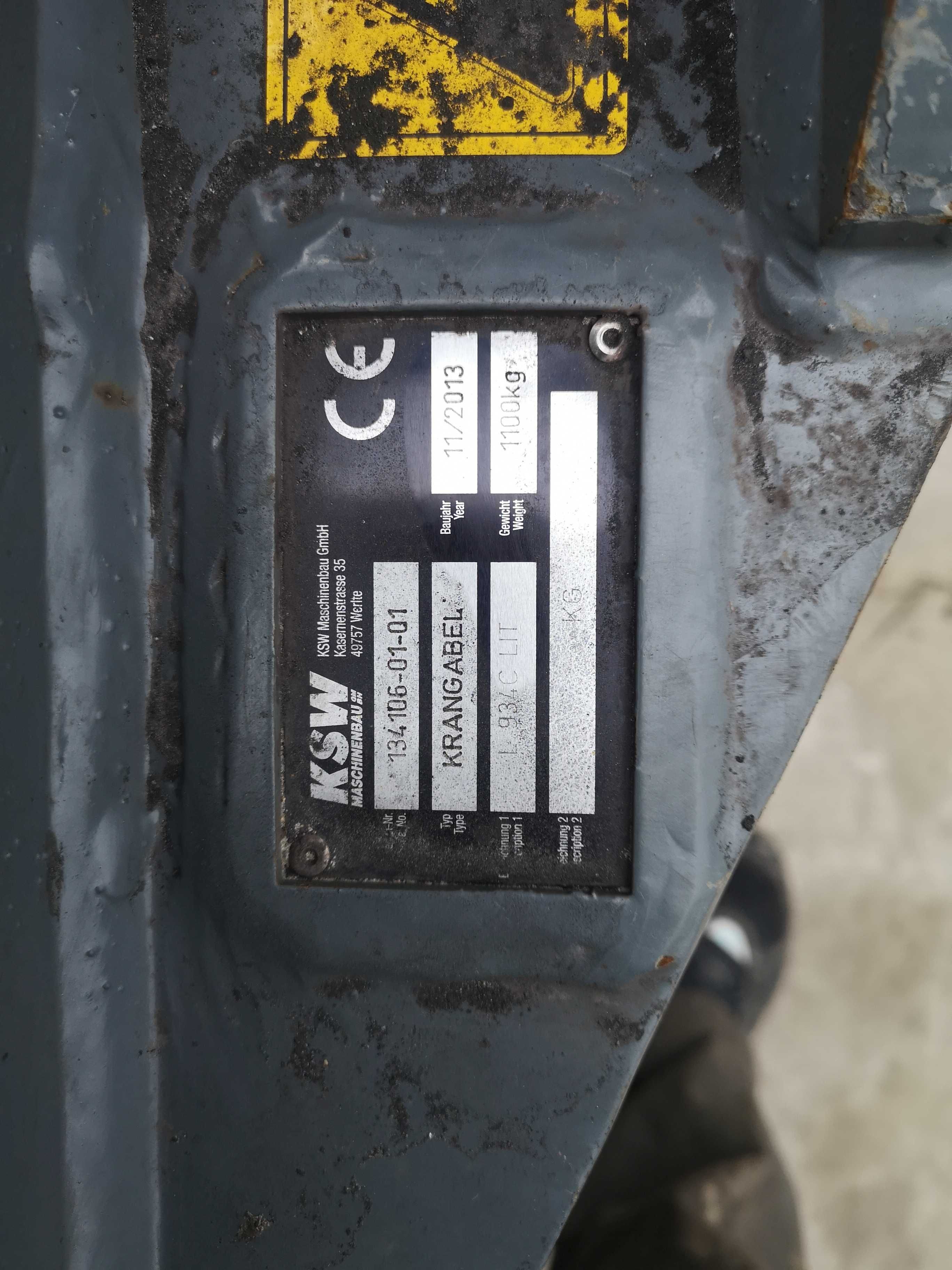 Widły hydrauliczne 1100 kg liebherr fuchs koparka przeladunkowa