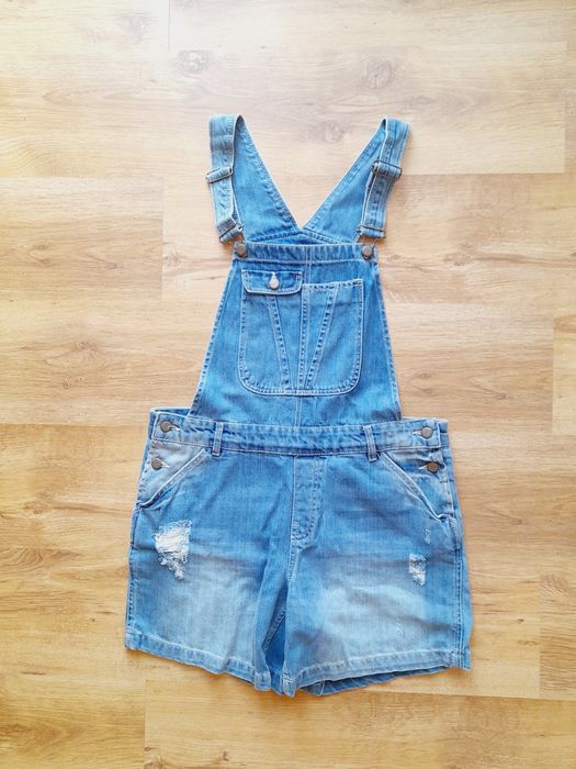 Ogrodniczki jeansowe M ogrodniczki krótkie spodenki f&f