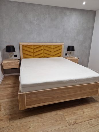 Łóżko drewniane lewitujące (1) dębowe lub  jesionowe 160x200 180x200