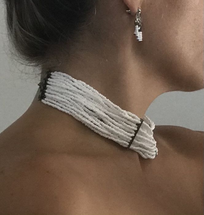 Conjunto colar, pulseira e brincos