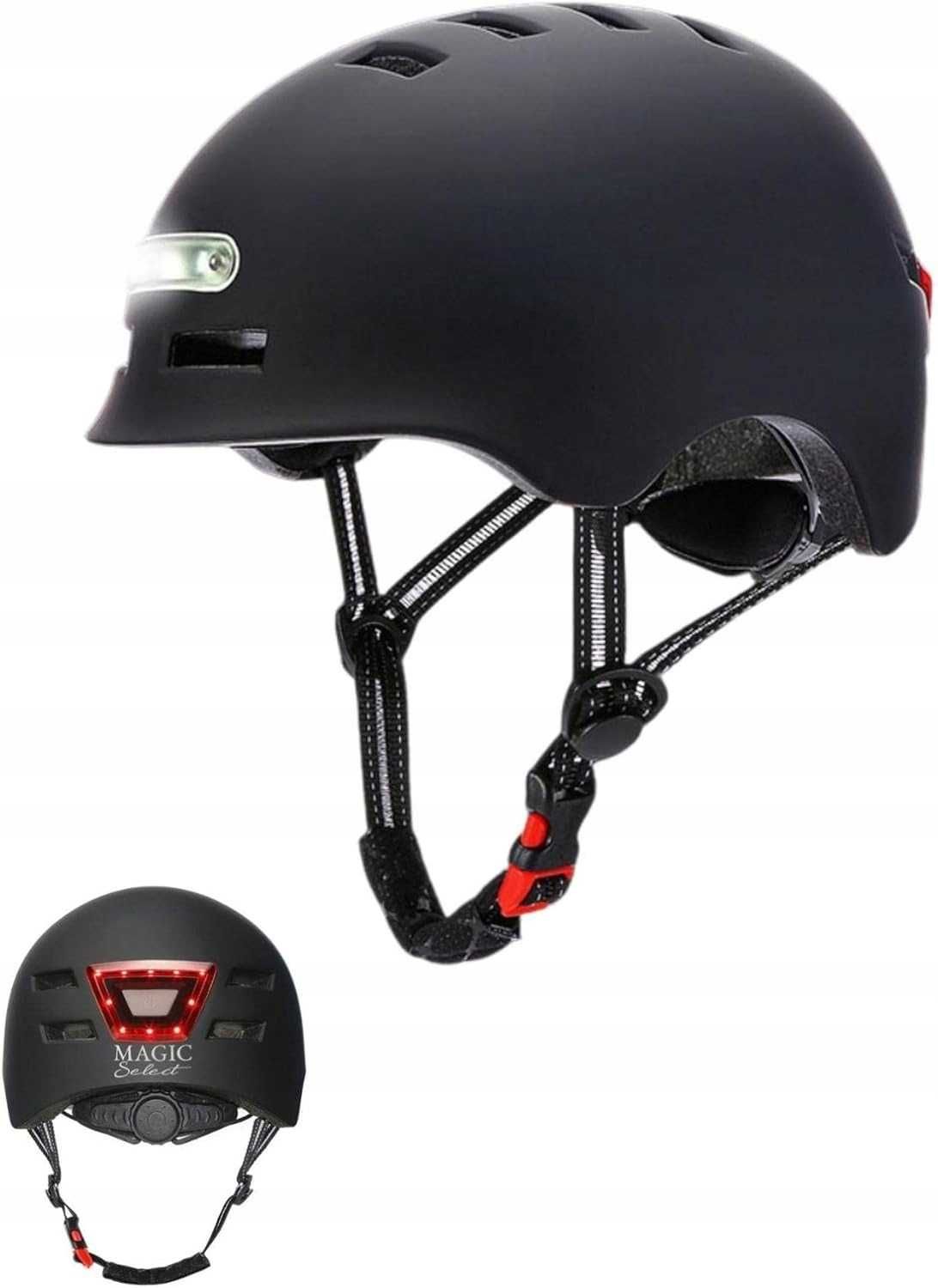 Kask rowerowy z oświetleniem XL