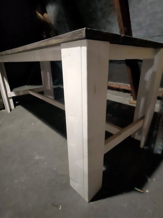 Stół drewniany ogrodowy lub do jadalni i ławka