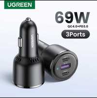 Автомобільний зарядний пристрій Ugreen CD239. 69W.