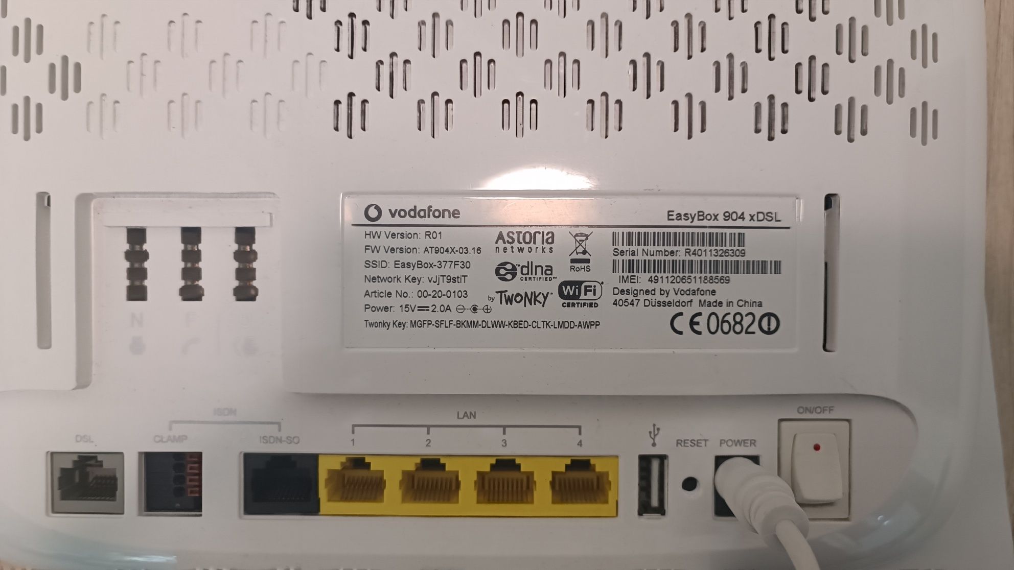 Роутер Vodafon EasyBox 904xdsl