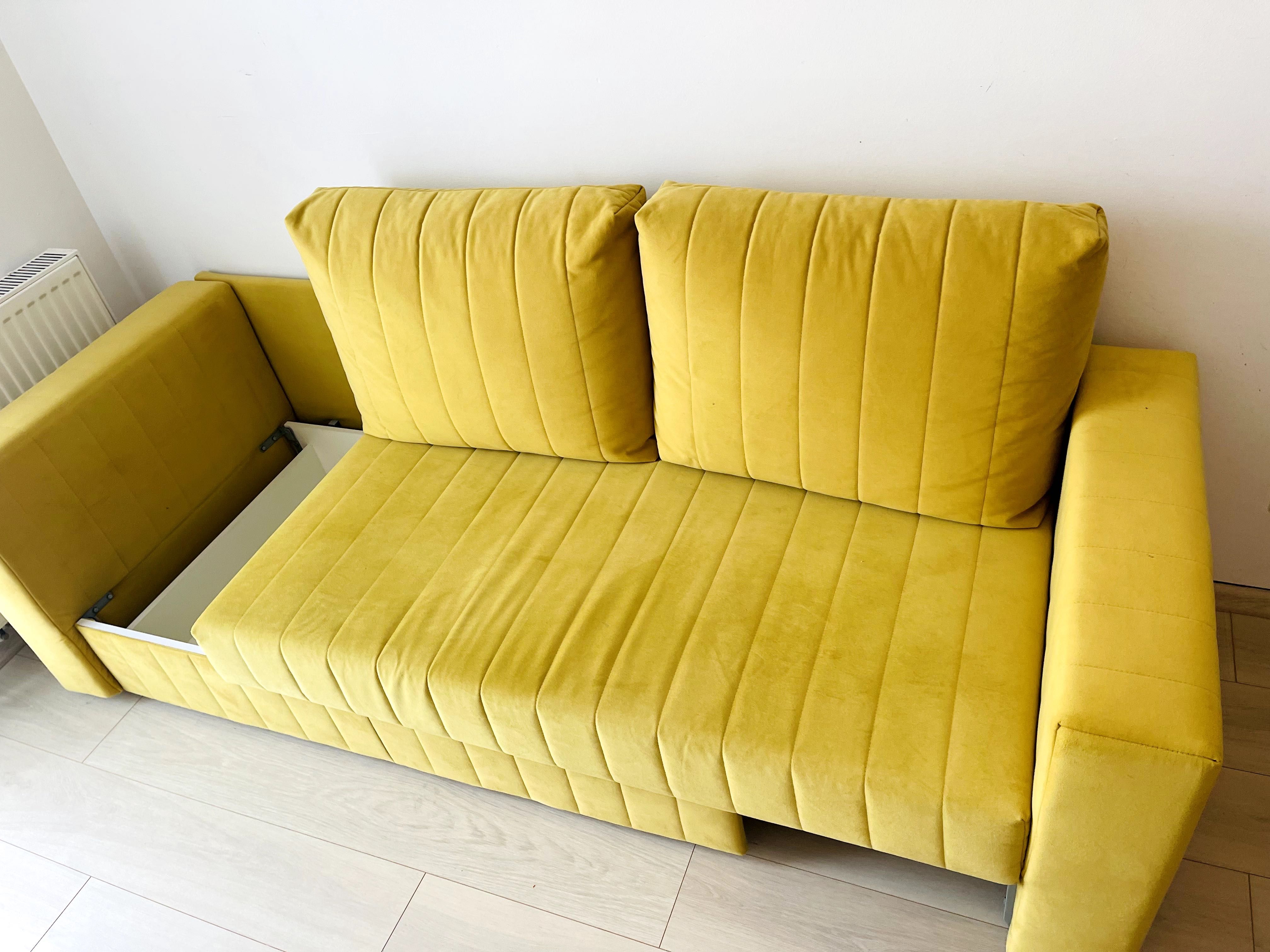 Sofa rozkładana Allier Agata meble musztardowa