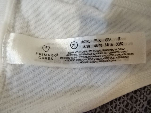 Primark prążkowane białe stringi XL