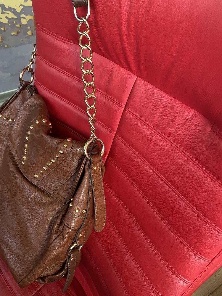Шкіряна фірмова жіноча  итальянская сумка на плечо