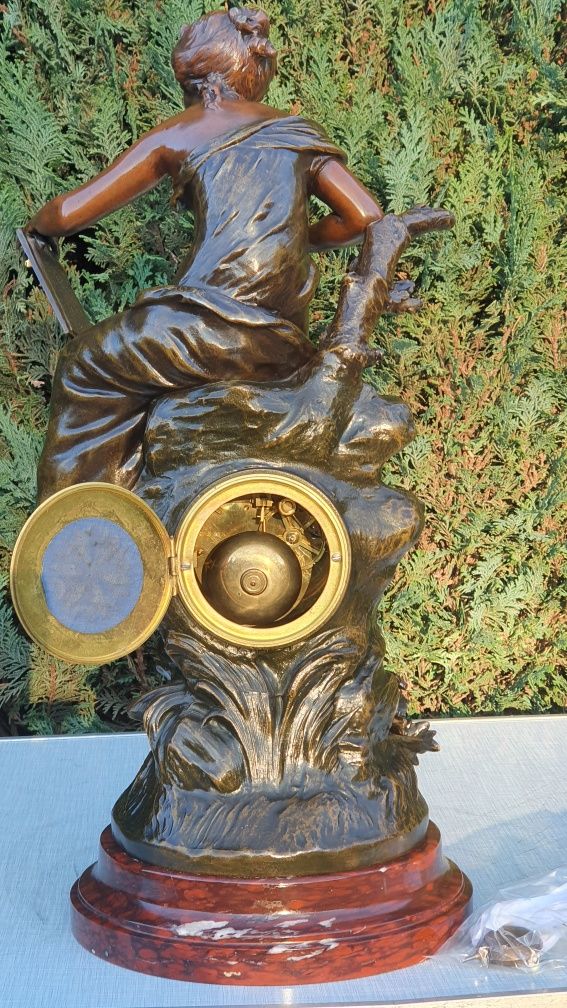 Zegar kominkowy antyk XIXwiek sygnowany August Moreau prezent