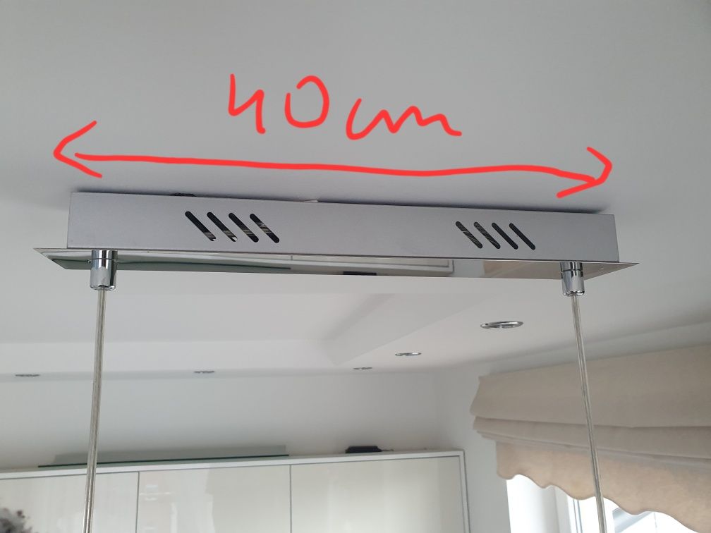 Lampa sufitowa nad wyspę podwójna srebrna led